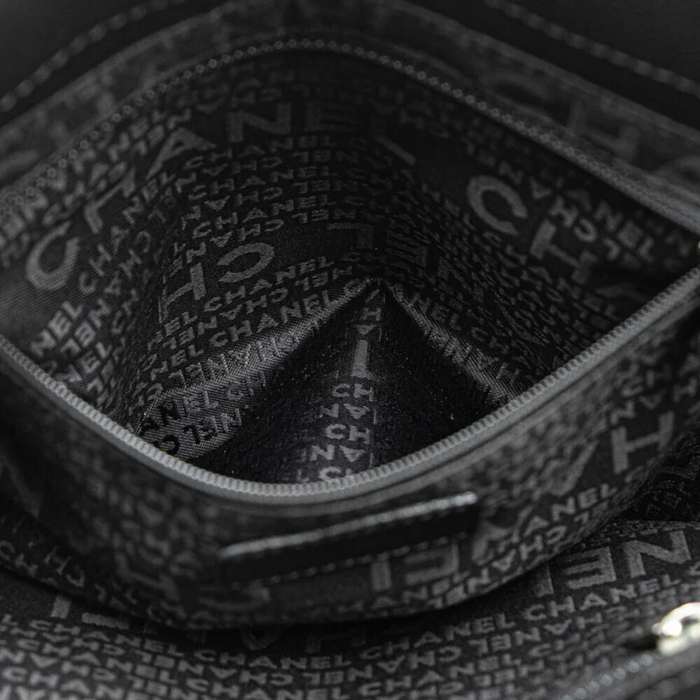 CHANEL Black Caviar Leather Logo Tote Bag